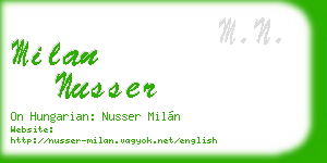 milan nusser business card