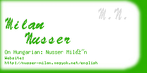 milan nusser business card